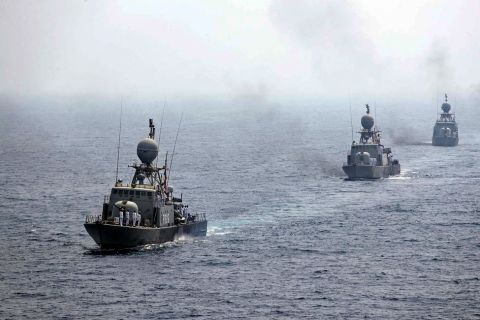 Houthi drone boat explodes a mile away from the American fleet in Red Sea