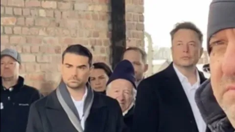 Elon Musk and Ben Shapiro visit Auschwitz concentration camp