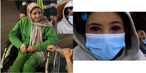 Palestinian child Amina arrives in Qatar for medical treatment 