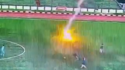Footballer dies from lightning strike during match