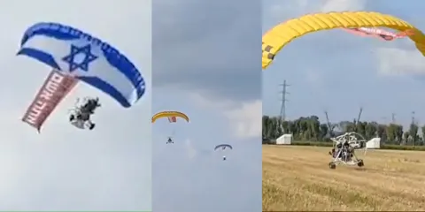 Another oct. 7':Israeli paragliders fly over Netanyahu's residence, threatening him with death