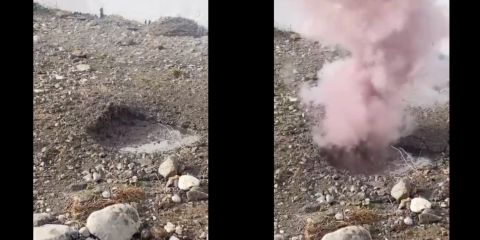 Video: Strange pink smoke rises from ground after Oman's floods