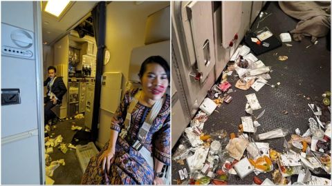 Horrific video from Singapore Airlines flight captures moment of crash