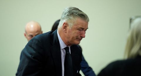 Alec Baldwin cries after his murder charge in the Rust case was dropped