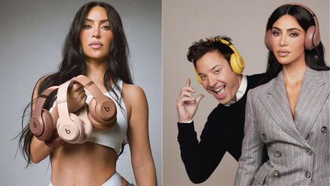 كيم كارداشيان تطلق سماعات رأس لاسلكية جديدة Beats x Kim وتتقاتل مع جيمي فالون