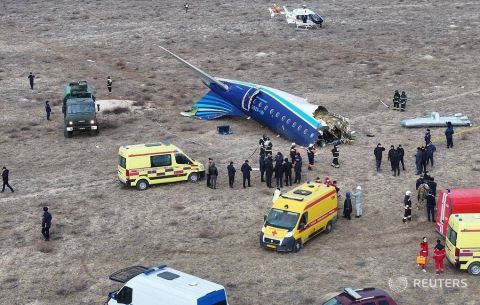Video: Moment of plane crash in Kazakhstan, leaving dozens injured