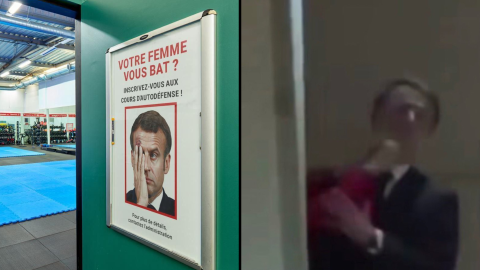 French ad mocks Macron, 'Does your wife beat you? Sign up for self-defense classes'