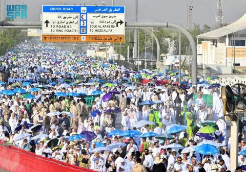 انخفاض بنسبة 90% من الإجهاد الحراري.. نفرة الحجيج