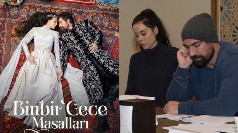 İbrahim Çelikkol and Cansu Dere Shine in first poster of Binbir Gece Masalları revealed by tabii