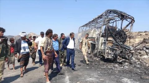 34 killed, 10 injured as bus catches fire in tragic crash on Yemen’s Abyan road