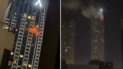 Drone hits a building in the Dubai Creek Harbour