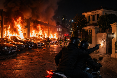 فيديو: حرق 15 سيارة فارهة وسط أرقى أحياء إسطنبول