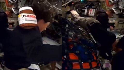 Video: Nutella jar photobombs Artemis II live stream